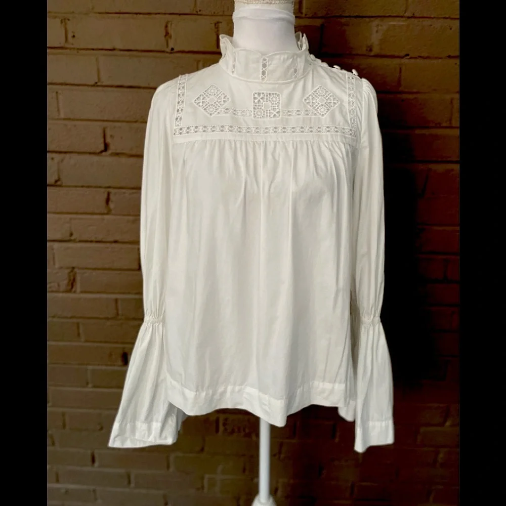 Free People White cotton blouse  S